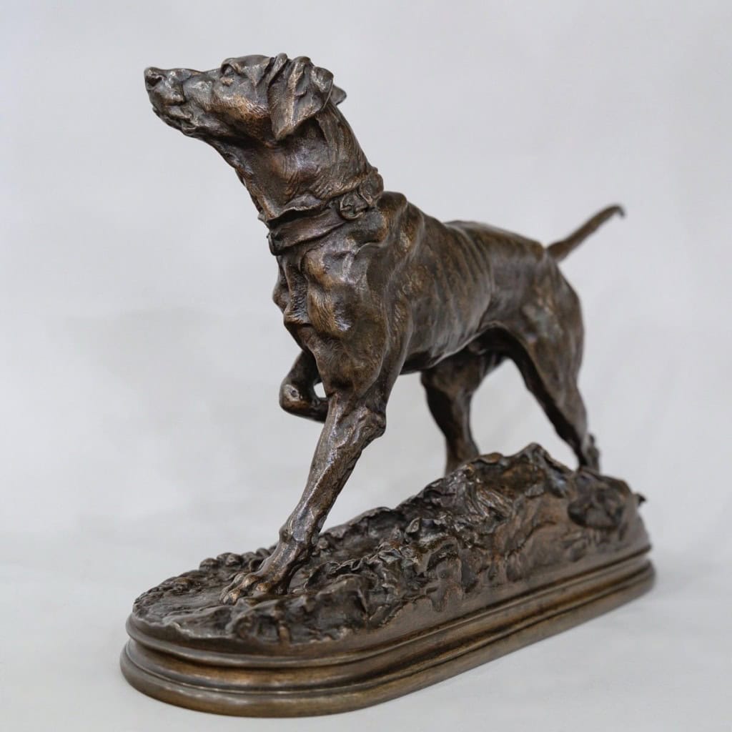 Sculpture – Chien Braque Marly , Pierre – Jules Mêne (1810-1879) – Bronze 7