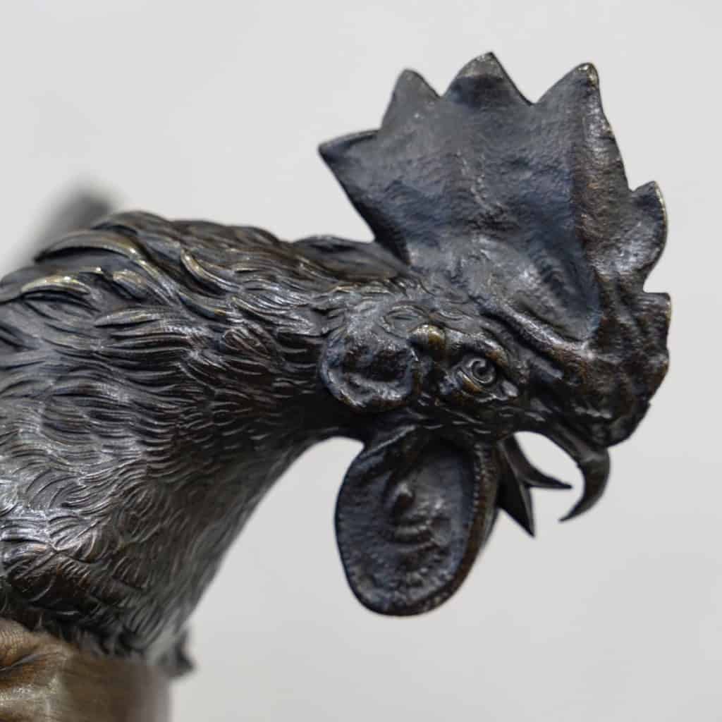 Sculpture – L ‘ Enfant Au Coq , Adriano CECIONI (1838-1886) – Bronze 6
