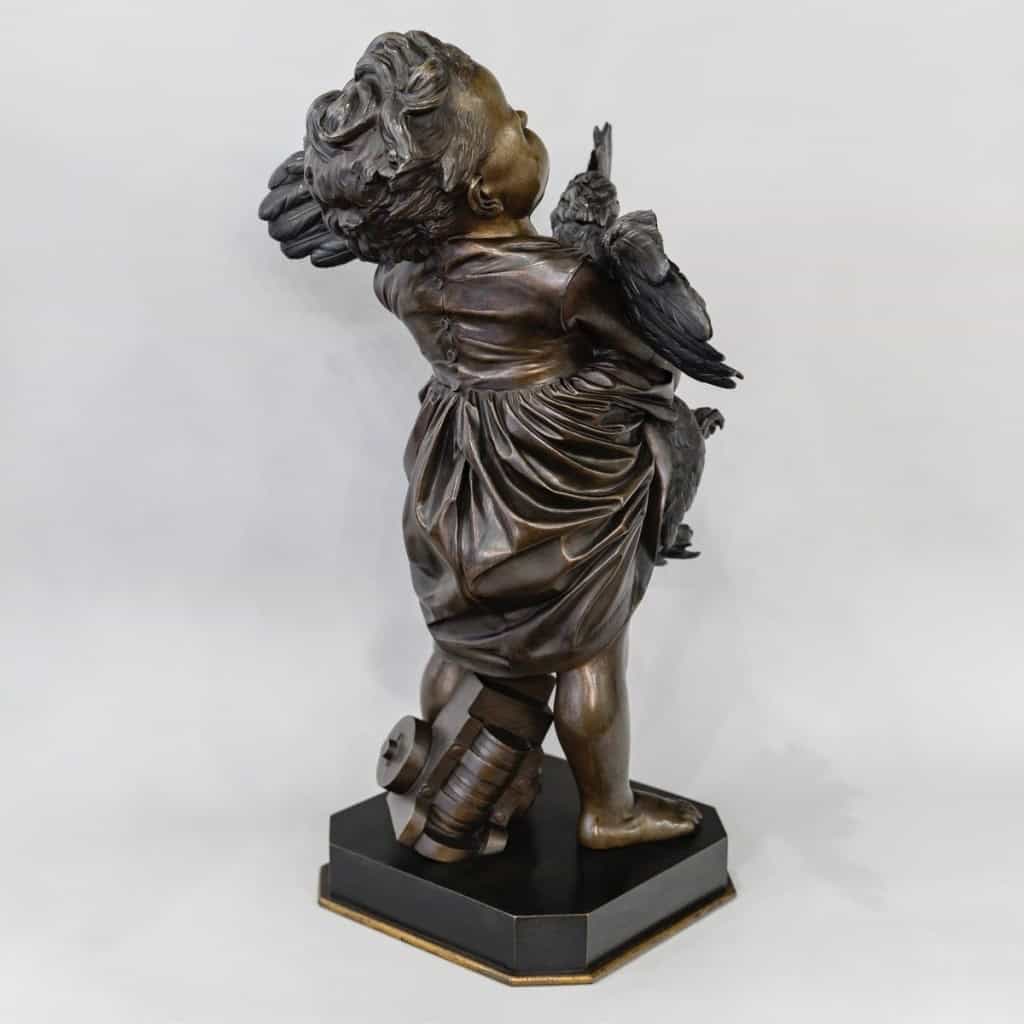 Sculpture – L ‘ Enfant Au Coq , Adriano CECIONI (1838-1886) – Bronze 8