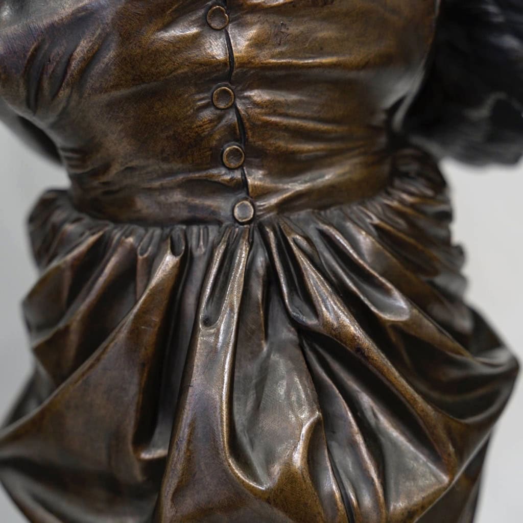 Sculpture – L ‘ Enfant Au Coq , Adriano CECIONI (1838-1886) – Bronze 9