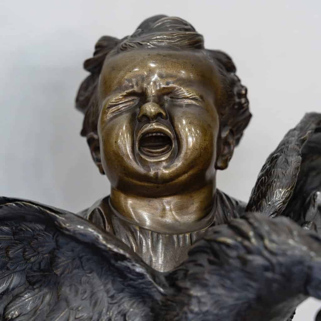Sculpture – L ‘ Enfant Au Coq , Adriano CECIONI (1838-1886) – Bronze 11