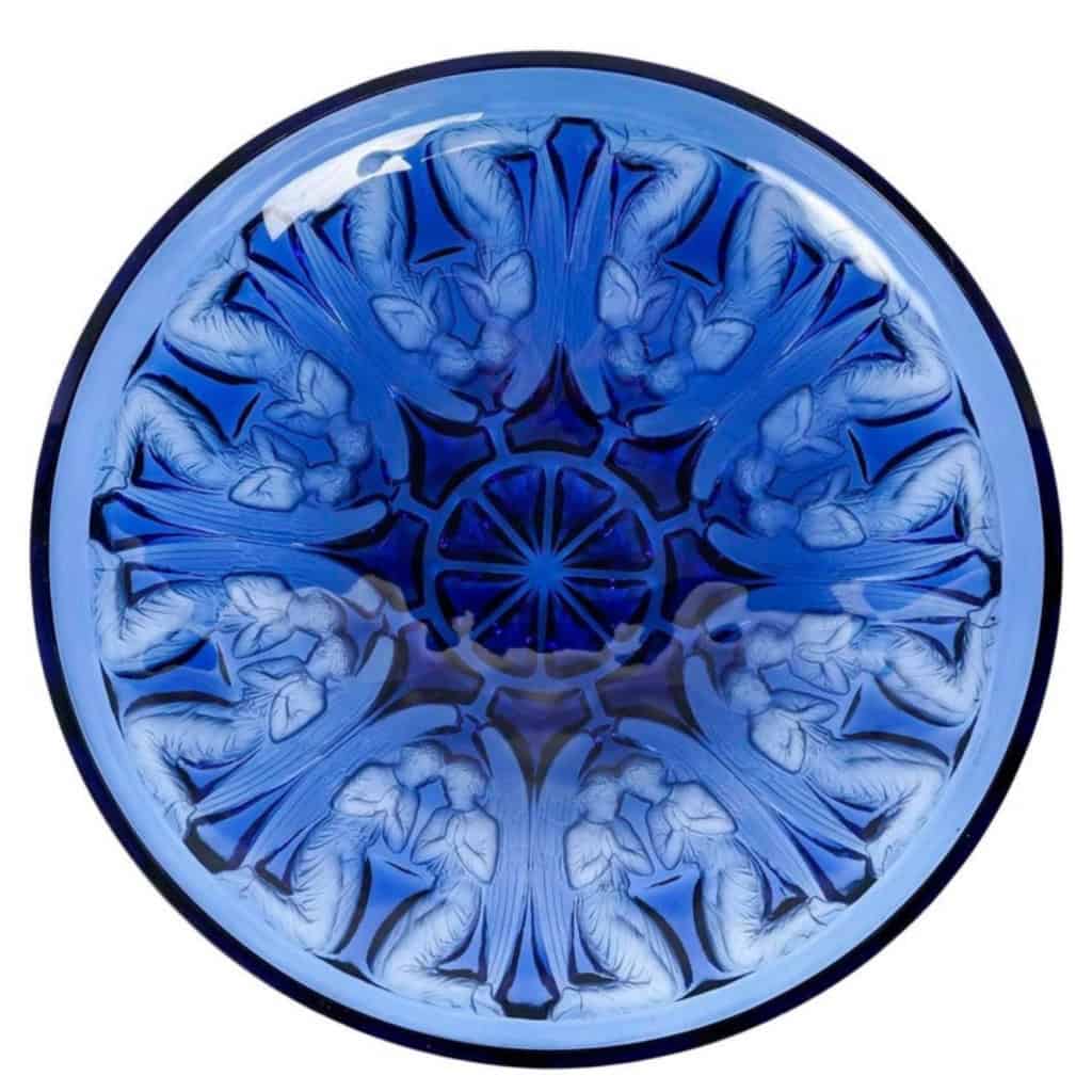 1930 René Lalique – Coupe Plat Anges Verre Bleu Saphir 4