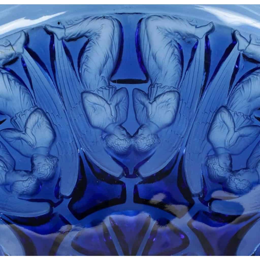 1930 René Lalique – Coupe Plat Anges Verre Bleu Saphir 6
