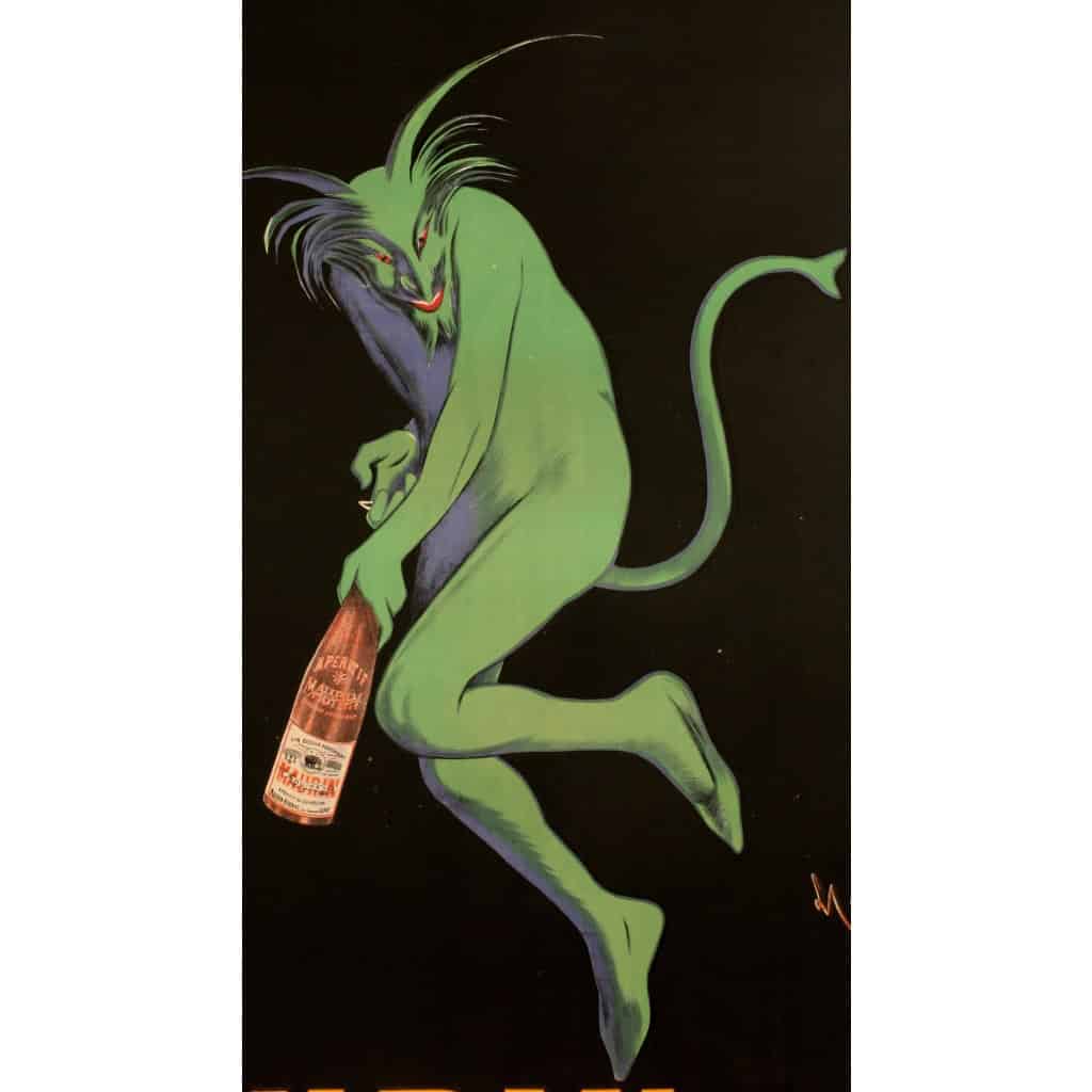 Affiche Originale, Leonetto Cappiello, Maurin Quina, Alcool, Apéritif, Liqueur, Spiritueux, Boisson, Bouteille, Le Puy en Velay, Diable Vert, Démon, Quinquina, Cerise Noire, 1906 6