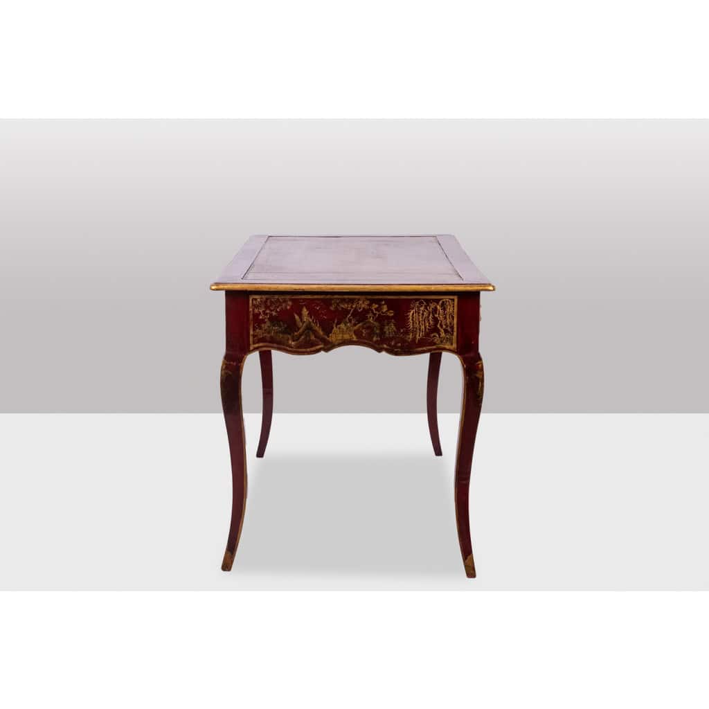 Bureau plat de style Louis XV à décor de scènes lacustres. Circa 1800. LS60861809U 6