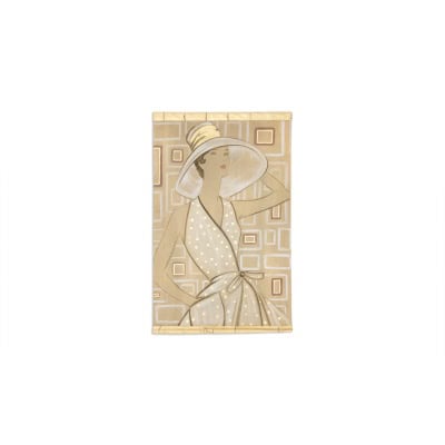 Toile peinte représentant une élégante des années 1950. Contemporain. LS6135675T