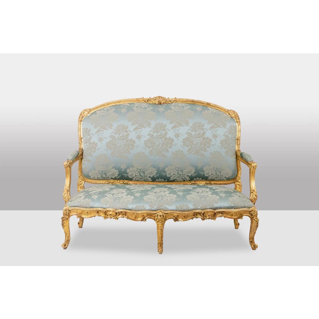 Salon de style Louis XV à chassis en bois doré. Circa 1880. LS61405700/5B 4