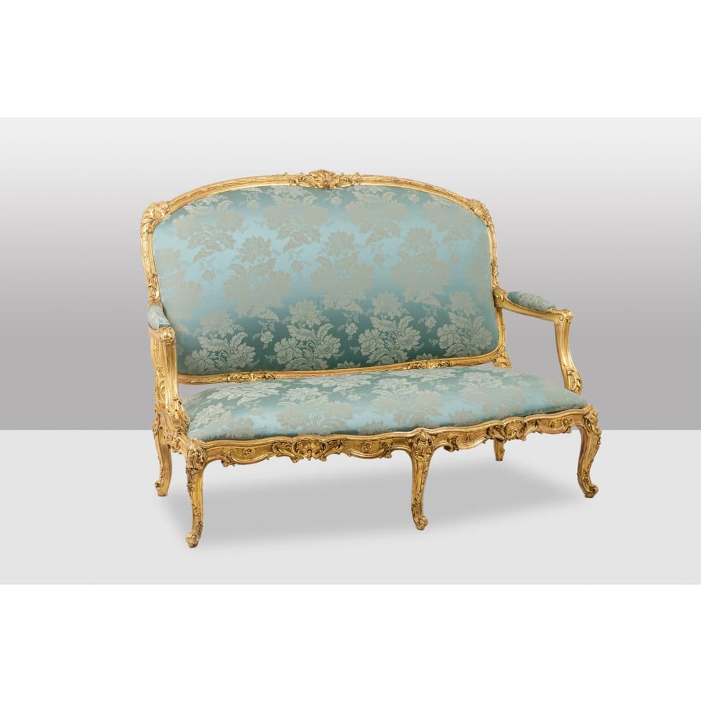 Salon de style Louis XV à chassis en bois doré. Circa 1880. LS61405700/5B 5