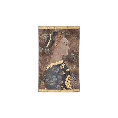 Toile peinte représentant un portrait italien de style Renaissance. LS6335B671M