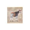 Toile peinte représentant un okapi sur un fond gris. Contemporain. LS63391621B 9