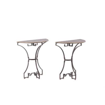 Paire de consoles de forme demi-lune. Travail d’artisan d’art. LS63791912B