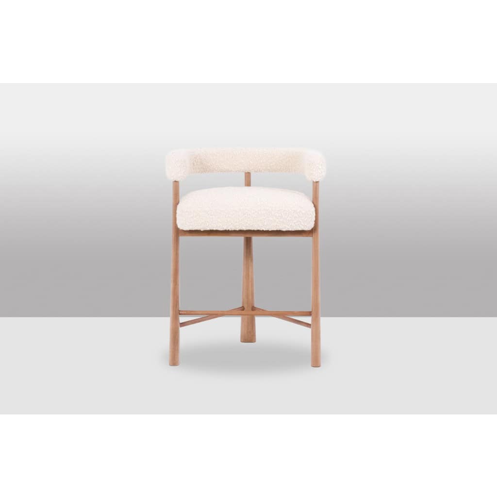 Paire de tabourets de bar en hêtre blond. Travail contemporain. LS63651509K 4