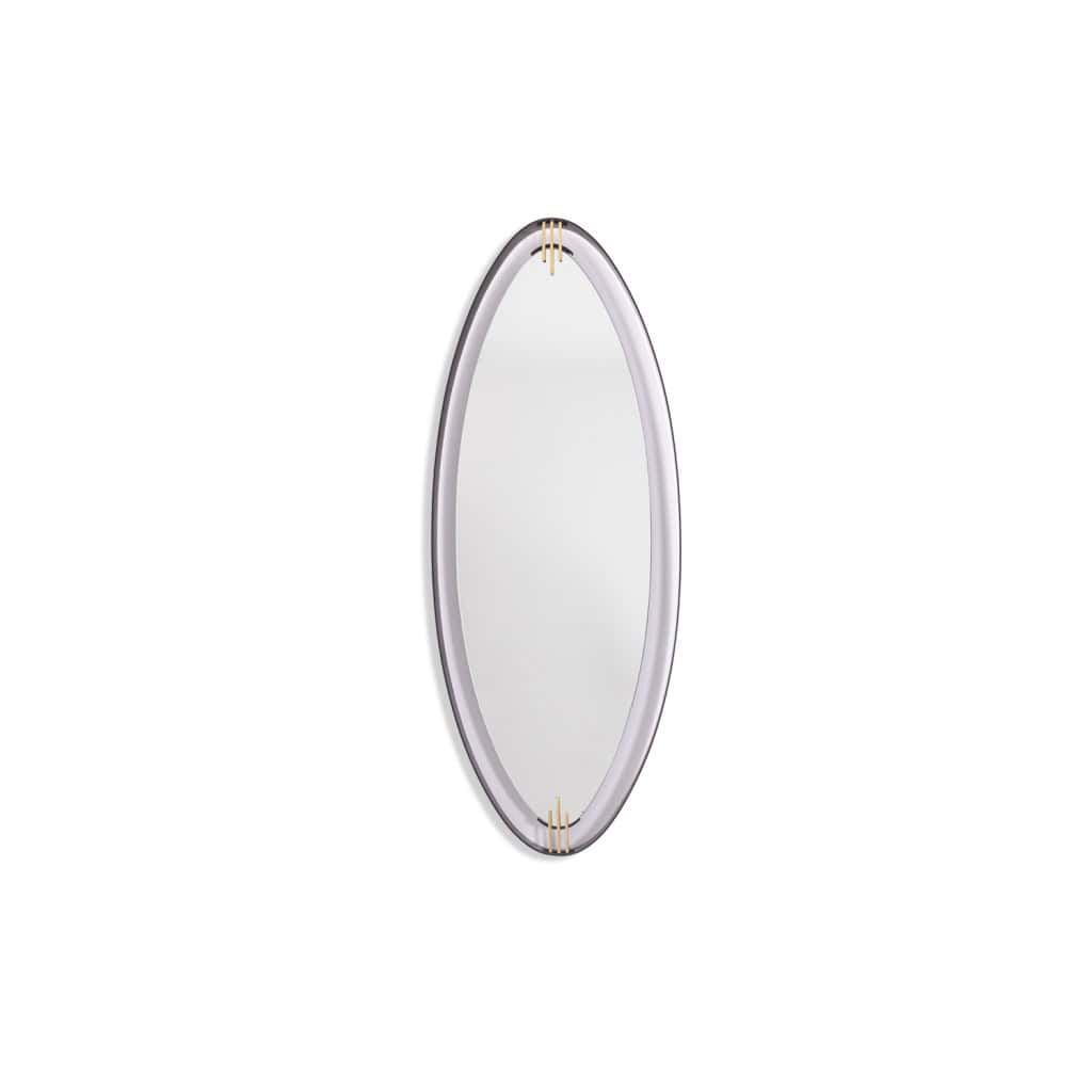 Miroir en laiton laqué et patiné, de forme ovoïde. Années 1950/60. LS6351736M 3