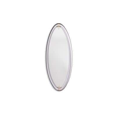 Miroir en laiton laqué et patiné, de forme ovoïde. Années 1950/60. LS6351736M