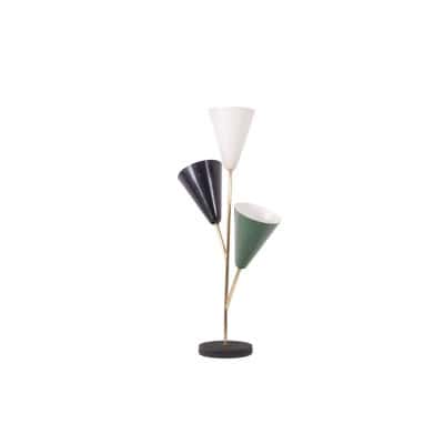 Stilnovo. 3-light lamp in sheet metal and brass. 1960s. LS6318459M