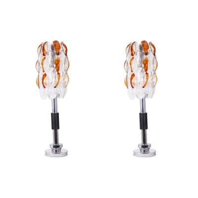 Mazzega. Paire de lampes de pied, ou lampadaires. Années 1970. LS637212009/2G