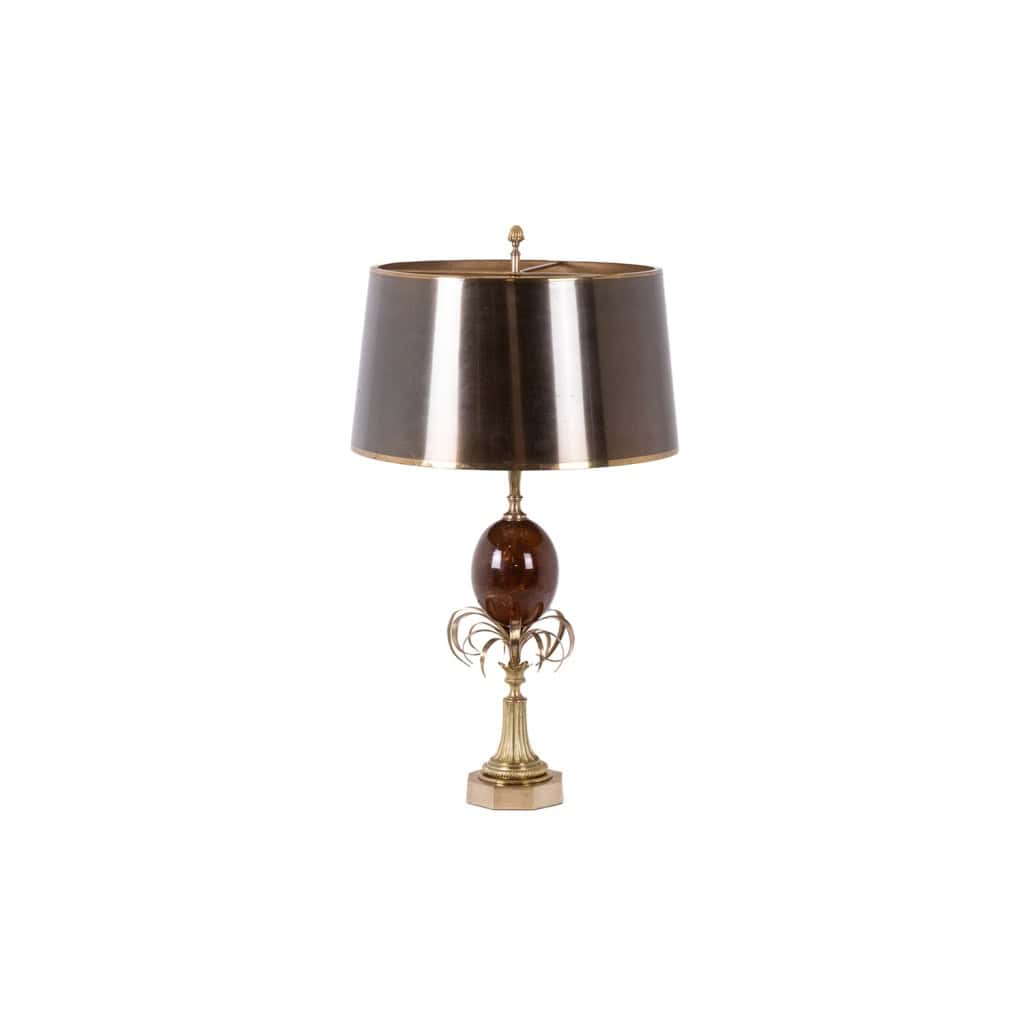 Maison Charles. Lampe « Oeuf » en résine fractale et bronze. Circa 1970. LS6366908Y 3