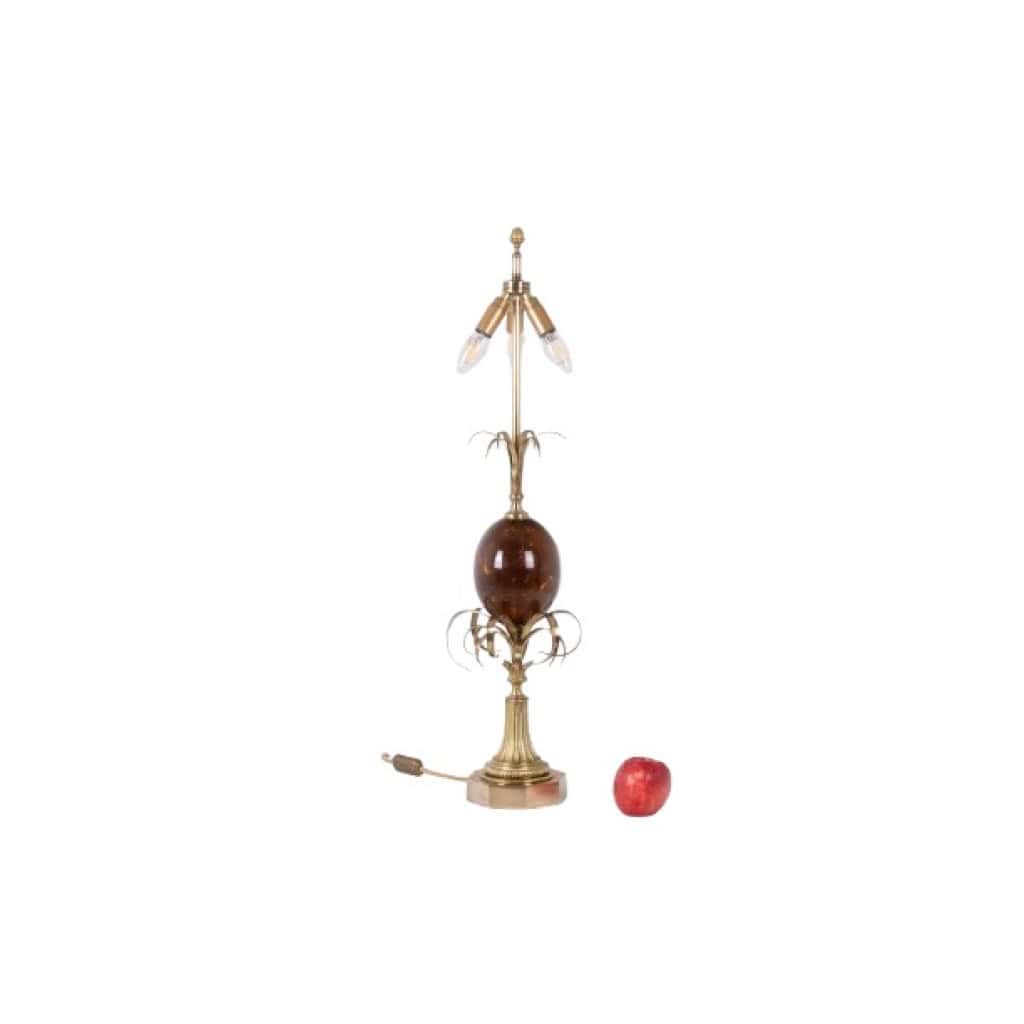 Maison Charles. Lampe « Oeuf » en résine fractale et bronze. Circa 1970. LS6366908Y 4