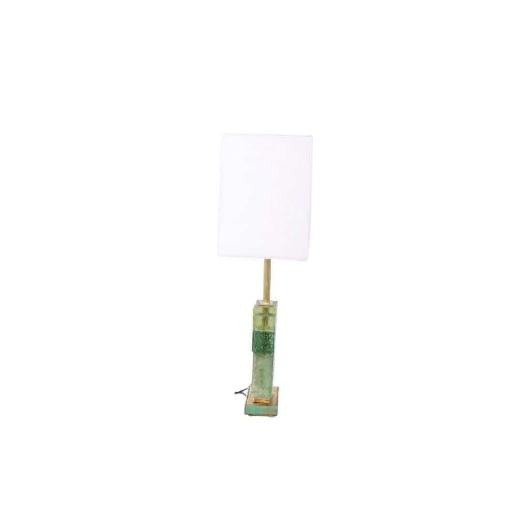 Paire de lampes en verre de Murano, irisé vert. 20e-21e siècle. LS6401609J 4