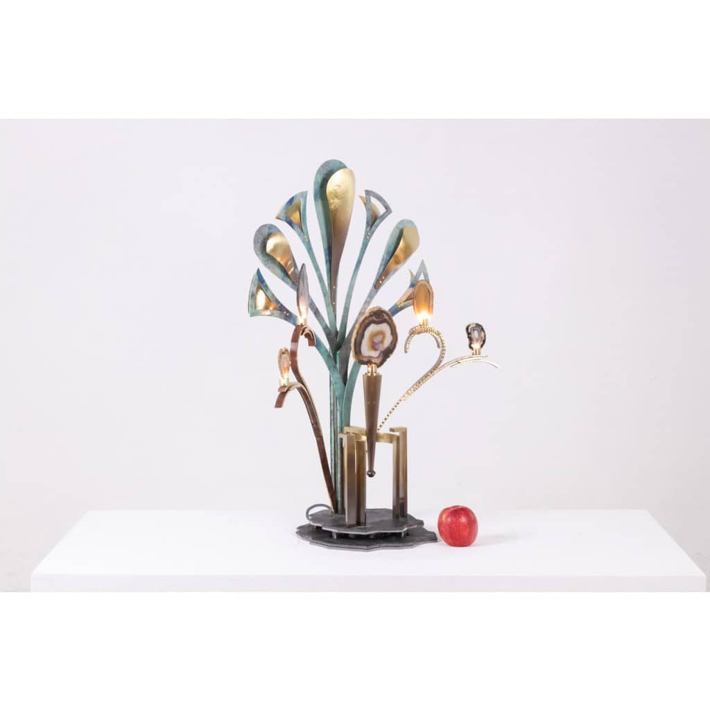 Lampe-sculpture avec des agates. Travail d’artisan d’art. LS63804009M 5