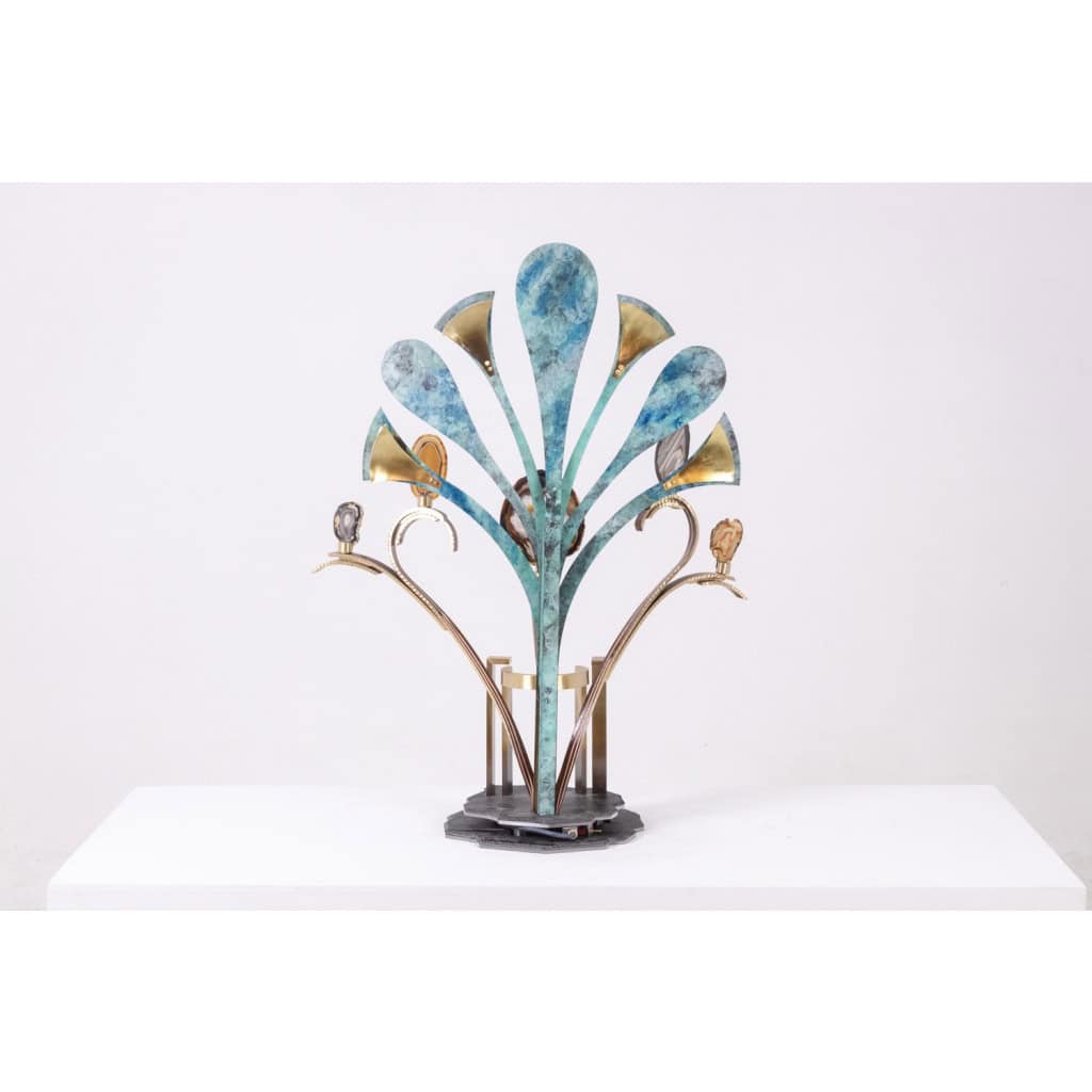 Lampe-sculpture avec des agates. Travail d’artisan d’art. LS63804009M 6