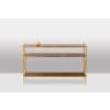 Maison Jansen. Console en laiton doré et cuir fauve. Années 1970.LS64292509I 15
