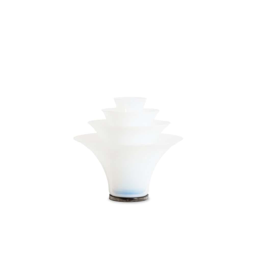 Lampe « pétales » en verre opalescent blanc et bleuté. 21e siècle.LS6409759B 3