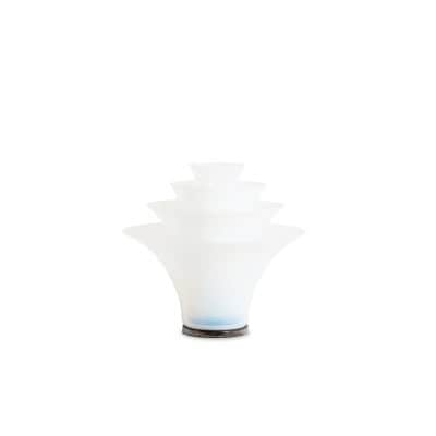 Lampe « pétales » en verre opalescent blanc et bleuté. 21e siècle.LS6409759B