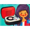 Affiche Originale, Alain Gauthier, Teppaz, Musique, Instrument, Electrophone, Tourne-Disque, Platine, Disques, Partition, Femme, Drapeaux, Joie, Lyon, c.1960 11