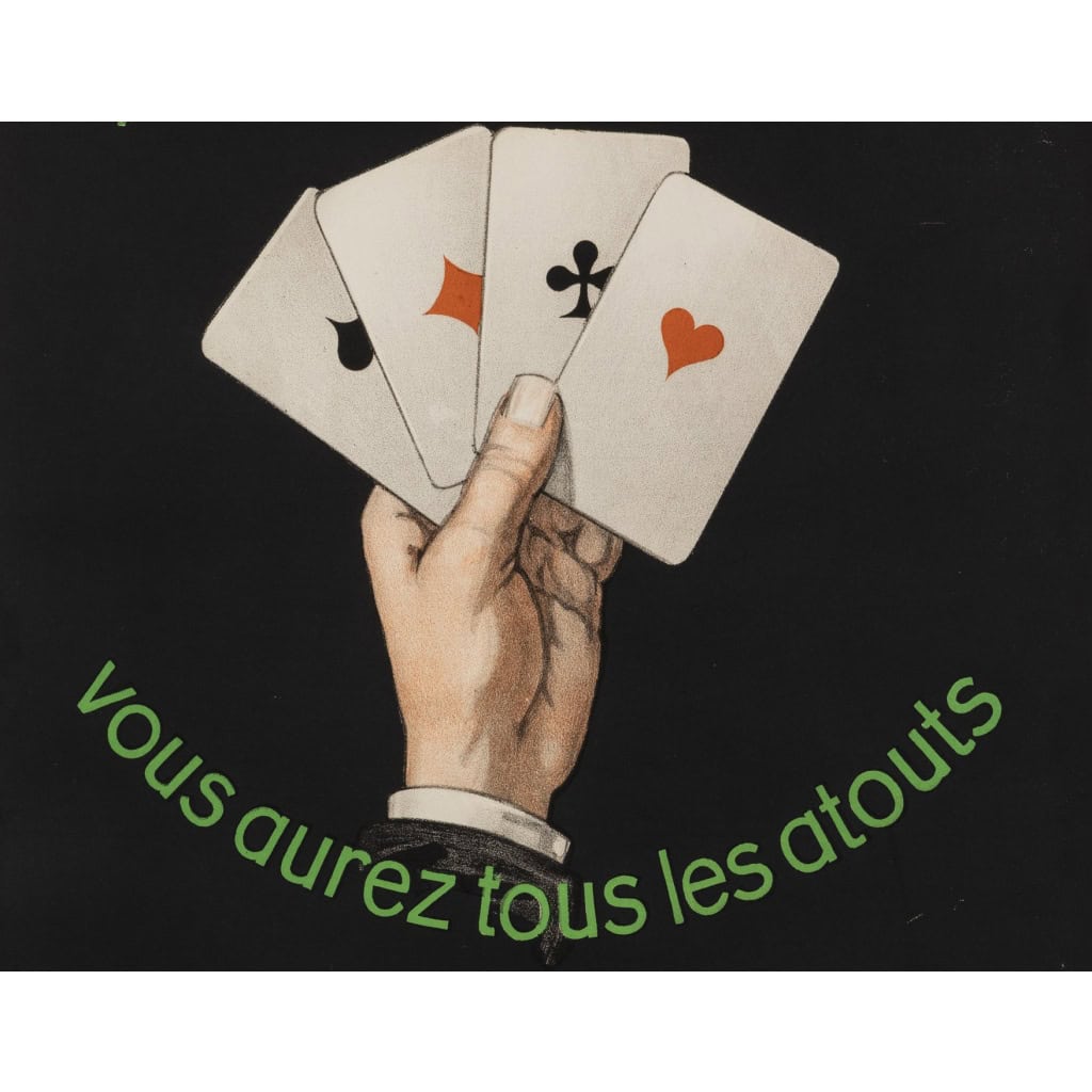 Affiche Originale, La Bouillie Soleil, Viticulteur, Vigneron, Vignoble, Vigne, Raisin, Récolte, Engrais, Gironde, Main, Cartes, As, c.1930 4