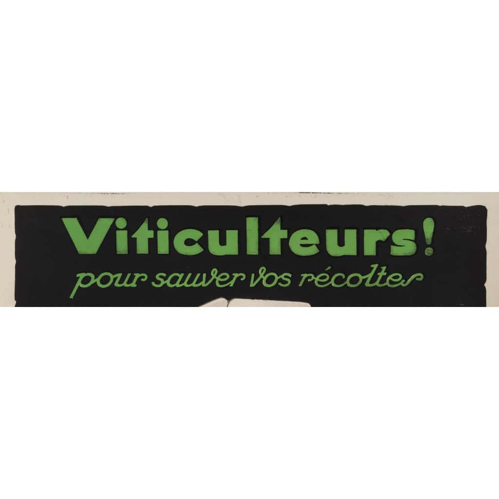 Affiche Originale, La Bouillie Soleil, Viticulteur, Vigneron, Vignoble, Vigne, Raisin, Récolte, Engrais, Gironde, Main, Cartes, As, c.1930 5