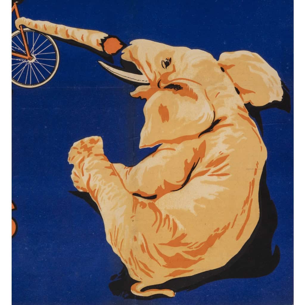 Affiche Originale, Thomann, Cycles, Motos, Cyclisme, Cycliste, Bicyclette, Vélo, Deux Roues, Coureur, Vélomoteurs, Motos, Motocycle, Mobylette, Bécane, Elephants, Nanterre, 1926 5