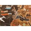 Affiche Air France Originale, Lucien Boucher, Voyage, Transport, Aviation, Avion, Vol, Planisphère, Carte du Monde, Réseau Aérien Mondial, Globe, 1948 20