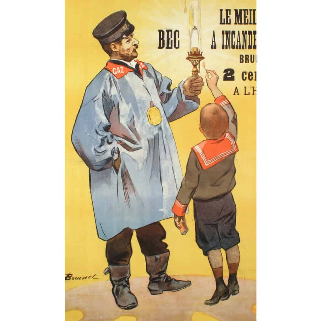 Affiche Originale, Firmin Bouisset, Bec Deselle, Bec à Incandescence, Lampe, Ampoule, Bougie, Lumière, Luminaire, Eclairage, Flamme, Feu, Brûler, Gaz, c.1900 4
