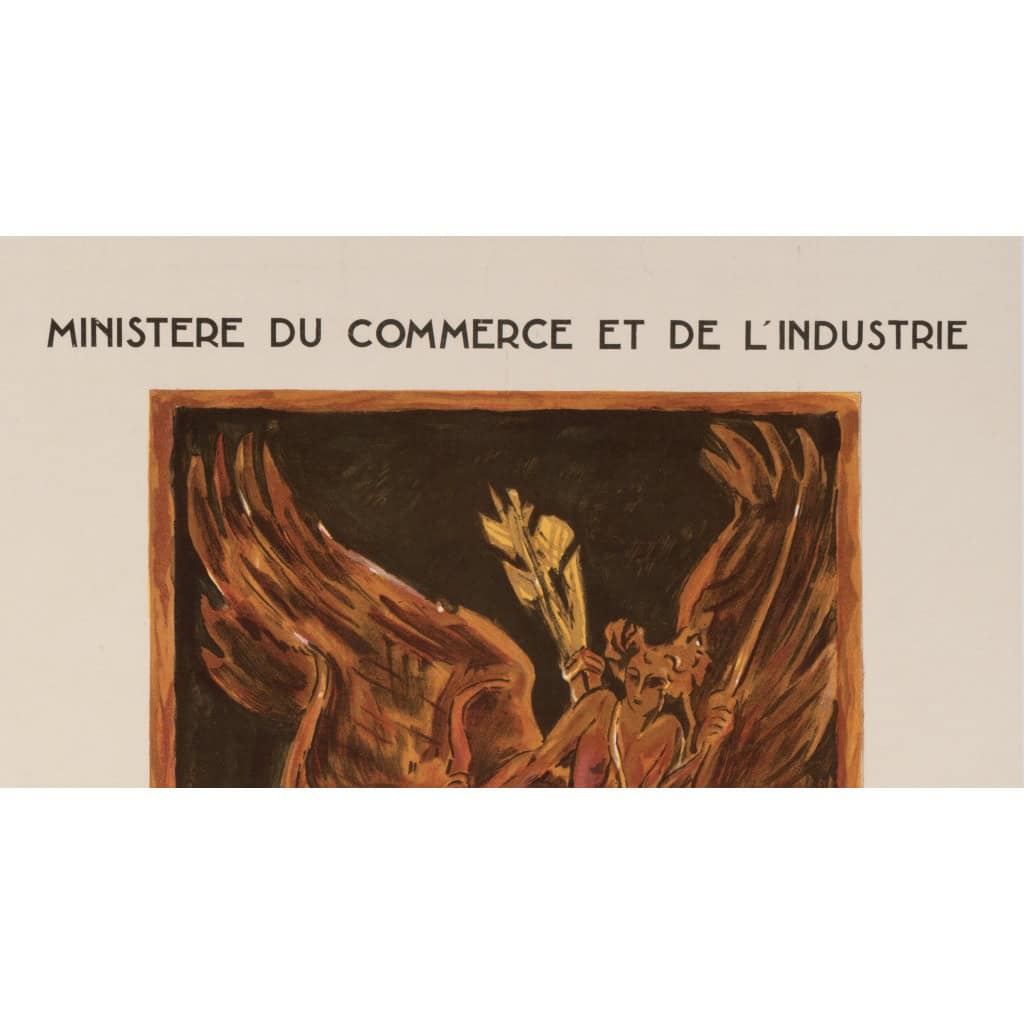 Affiche Art Déco Originale, Antoine Bourdelle, Exposition Internationale des Arts Décoratifs et Industriels Modernes, Ministère du Commerce et de l’Industrie, Travaux d’Hercules, Taureau Crétois, Labeur, Génie, 1925 5