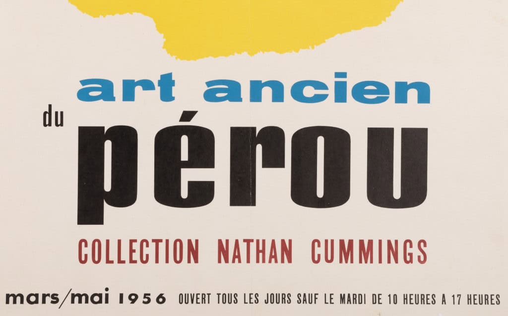 Affiche Originale, Jean Carlu, Art Ancien, Pérou, Musée des Arts Décoratifs, Exposition, Collection, Nathan Cummings, Palais du Louvre, Pavillon de Marsan, Rivoli, 5