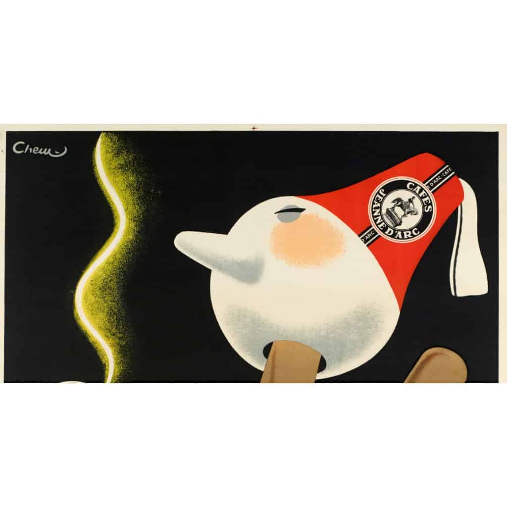 Affiche Originale, Chem, Cafés Jeanne d’Arc, Cafetier, Torréfacteur, Cafetière, Tasse, Boisson, Expresso, Café, Orléans, 1937 4