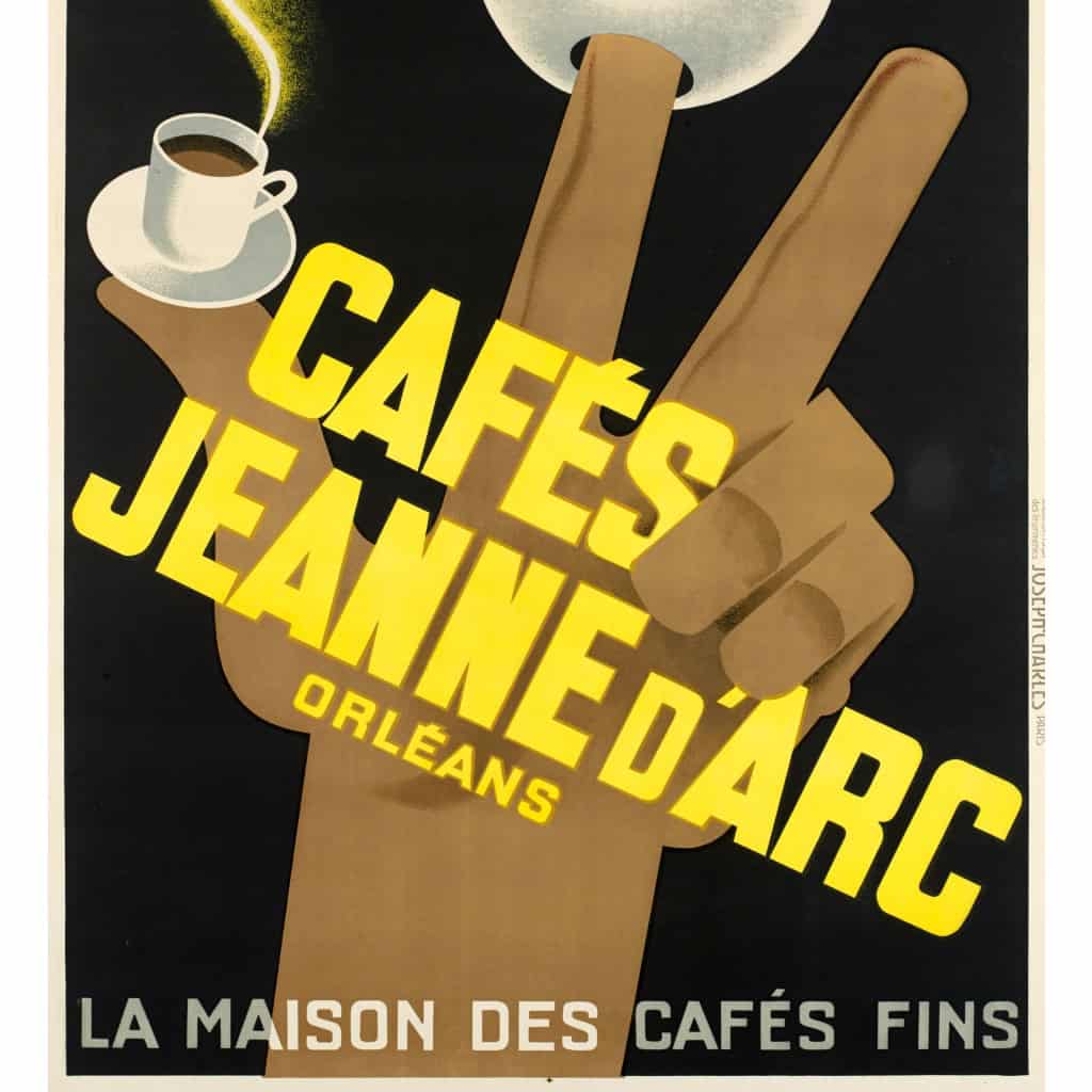 Affiche Originale, Chem, Cafés Jeanne d’Arc, Cafetier, Torréfacteur, Cafetière, Tasse, Boisson, Expresso, Café, Orléans, 1937 5