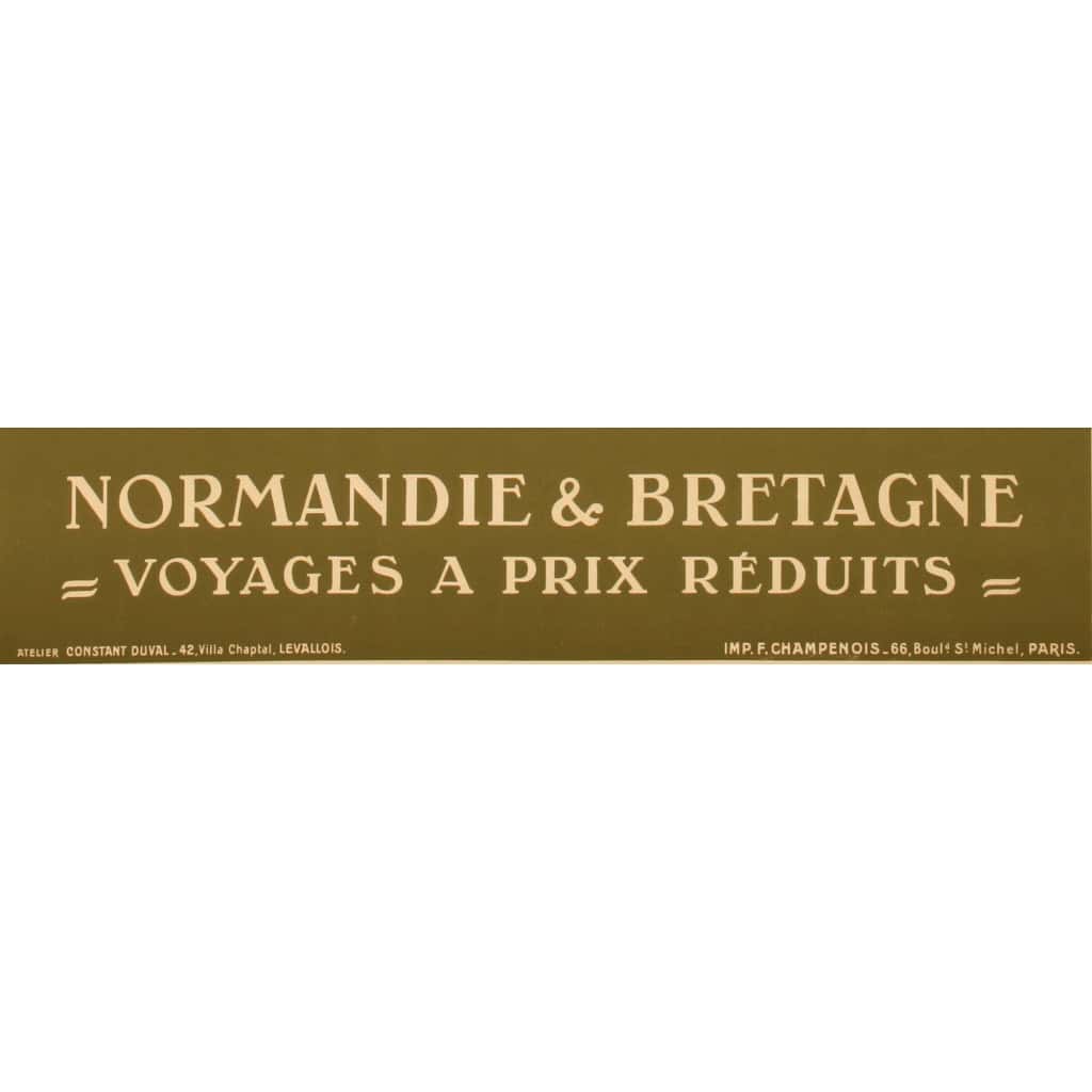 Affiche Tourisme Originale, Constant Duval, Chemins de Fer, Transport, Voyage, Normandie, Bretagne, Les Andelys, Château Gaillard, Forteresse Médiévale, Trains, c.1920 6
