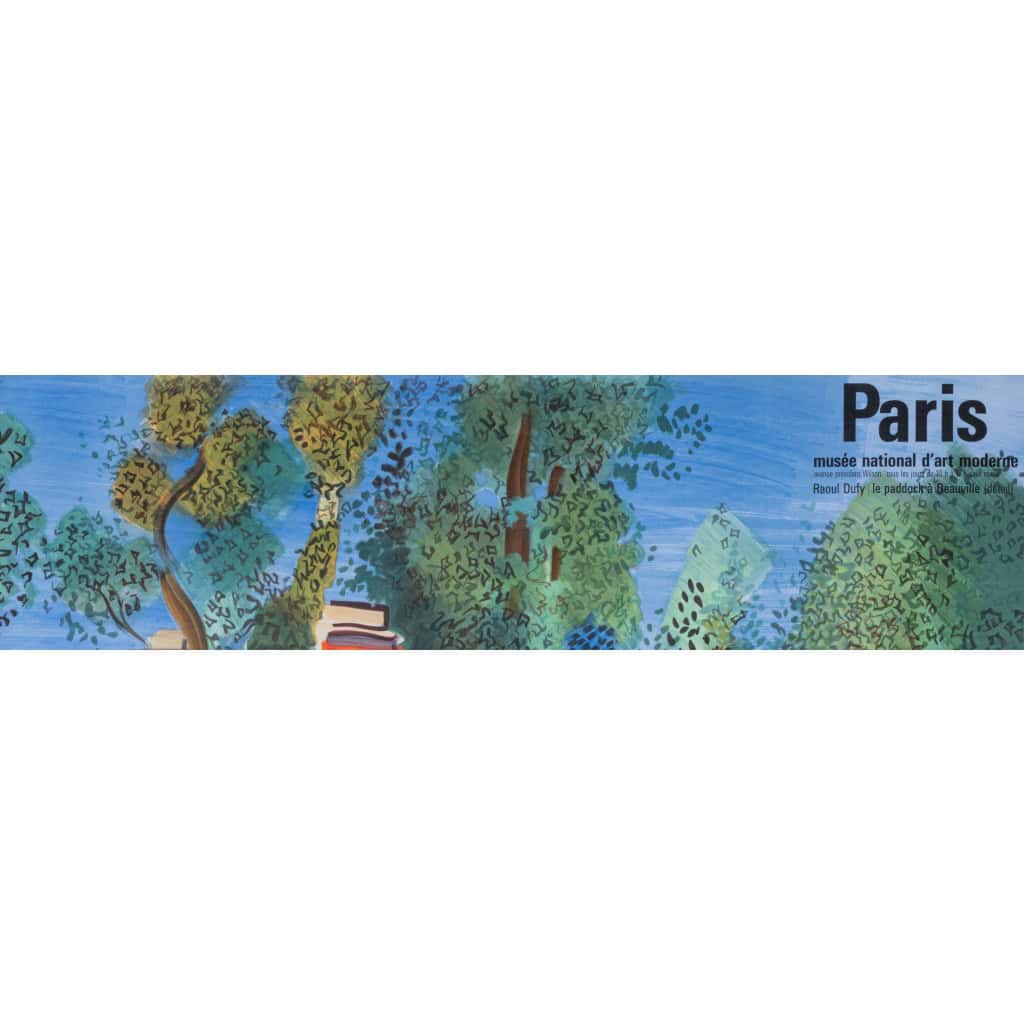 Affiche Tourisme Originale, Raoul Dufy, Paris, Musée d’Art Moderne, Deauville, Fauvisme, Cubisme, Chevaux, 1964 4