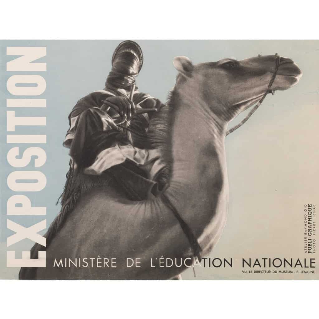 Affiche Originale, Raymond Gid, Exposition du Sahara, Musée d’Histoire Naturelle, Musée d’Ethnographie, Trocadéro, Paris, Bédouin, Touareg, Chameau, 1934 4