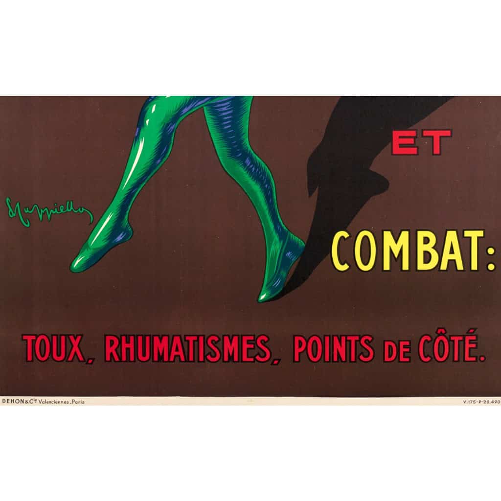 Affiche Originale, Leonetto Cappiello, Le Thermogène, Rhume, Toux, Rhumatismes, Flammes, Cracheur de Feu, Chaleur, Remède, Maladie, 1940 6