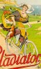 Affiche Originale, René Leverd, Gladiator, Cycles, Cyclisme, Cycliste, Bicyclette, Vélo, Deux Roues, Coureur, Bretagne, Lapin, Chat Noir, Course, 1910 12