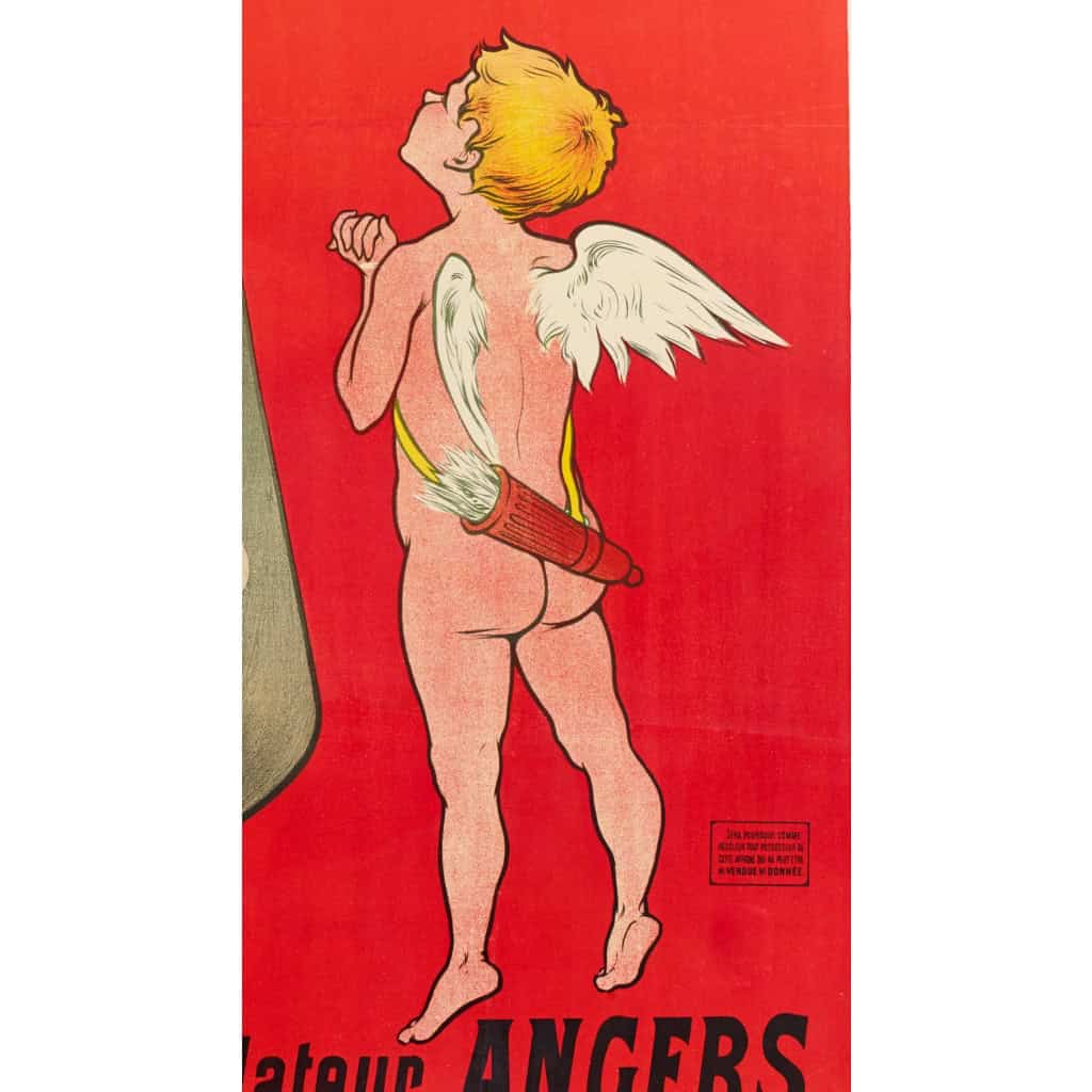 Affiche Originale, Misti, Ferdinand Mifliez, Liqueur Menthe-Pastille, Distillerie, Giffard, Angers, Alcool, Apéritif, Boisson, Spiritueux, Eau de Vie, Ange, Chérubin, Carquois, 1895 6