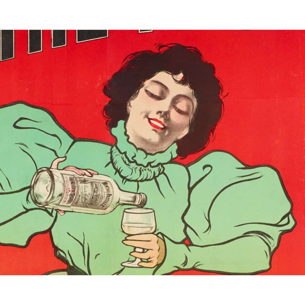 Affiche Originale, Misti, Ferdinand Mifliez, Liqueur Menthe-Pastille, Distillerie, Giffard, Angers, Alcool, Apéritif, Boisson, Spiritueux, Eau de Vie, Ange, Chérubin, Carquois, 1895 7