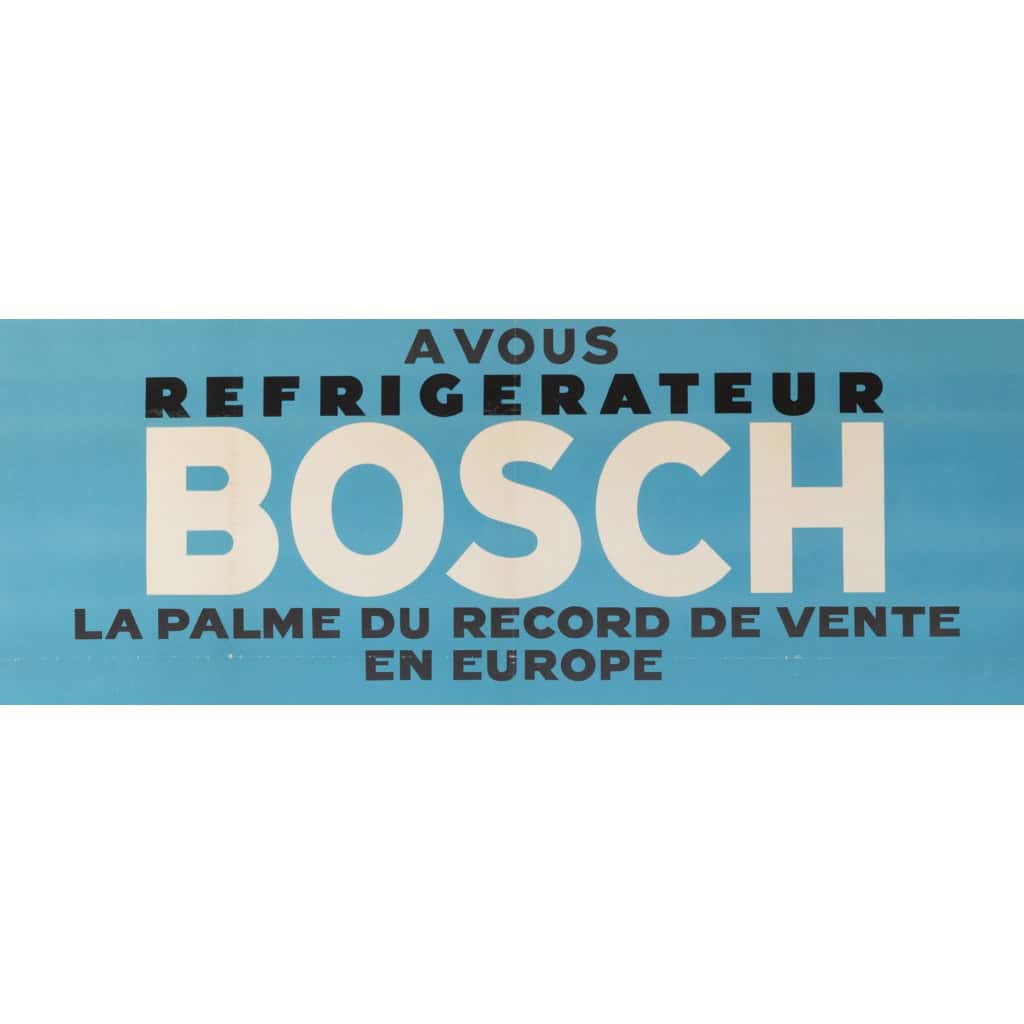 Affiche Originale, Paul Colin, Réfrigérateur, Bosch, Électroménager, Frigidaire, Frigo, Froid, Cuisine, Palme, 1963 5