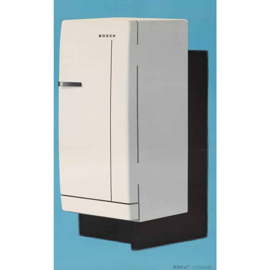 Affiche Originale, Paul Colin, Réfrigérateur, Bosch, Électroménager, Frigidaire, Frigo, Froid, Cuisine, Palme, 1963 6