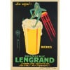 Affiche Art Déco Originale, Phi, Paul Nerfi, Brasserie Lengrand, Brasseur, Bar, Pub, Alcool, Boisson, Bières, Vins, Liqueurs, Pinte, Malt, Mousse, Grenouille, Camblain-Châtelain, 1926 8