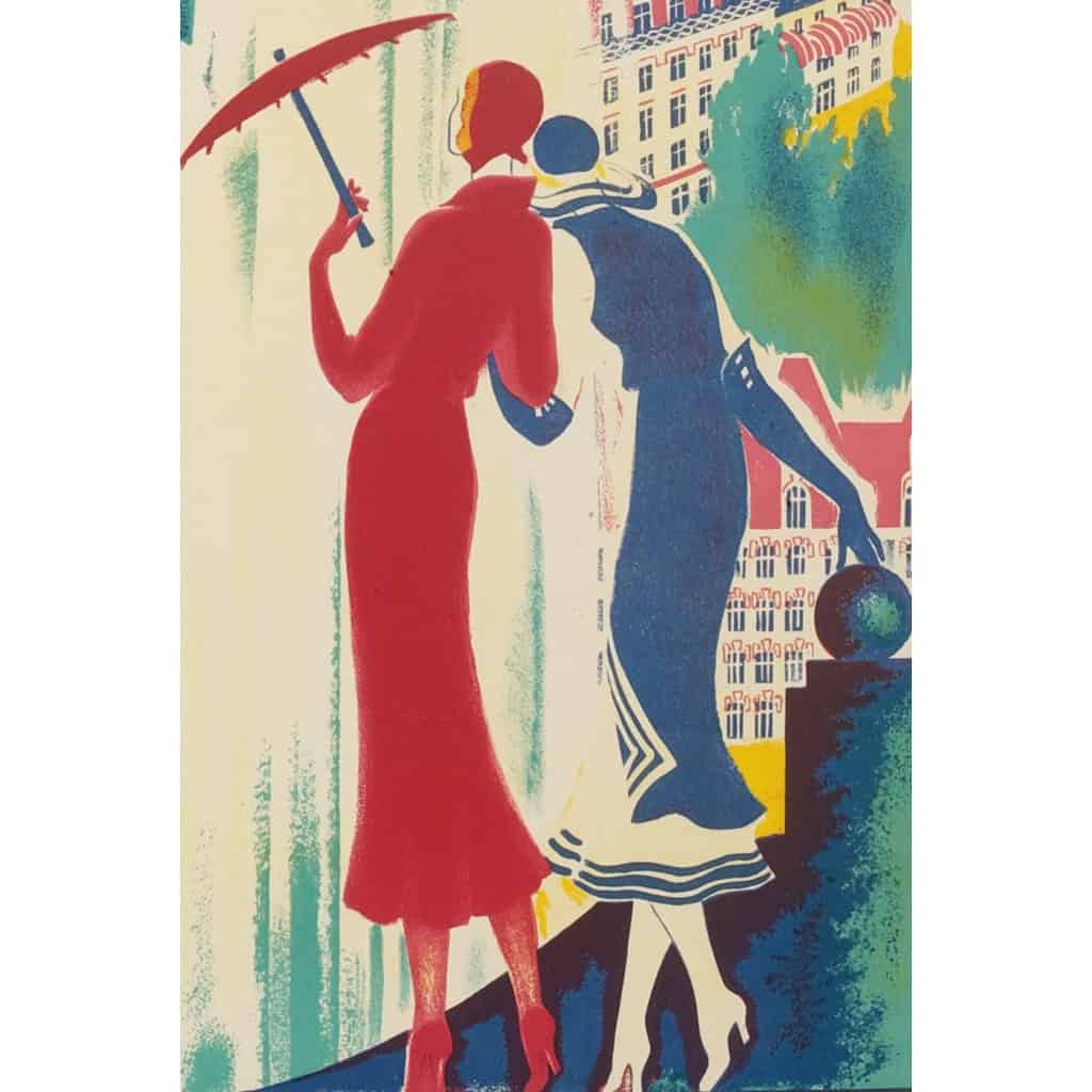 Affiche Originale, Roger de Valerio, Saint-Nectaire, Auvergne, Station du Rein, Casino, Golf, Station Thermale, Thermes, Bains, Montagne, Eau, c.1930 4