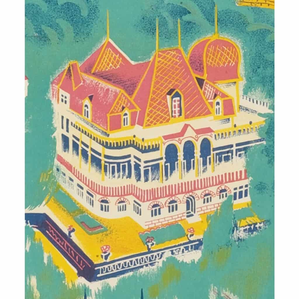 Affiche Originale, Roger de Valerio, Saint-Nectaire, Auvergne, Station du Rein, Casino, Golf, Station Thermale, Thermes, Bains, Montagne, Eau, c.1930 5